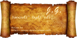 Jancsó Győző névjegykártya